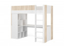 Lit mezzanine avec bureau BONDI Blanc/Bois  - 5