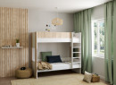 Lit superposé 90x190 BONDI Blanc/Bois - 3