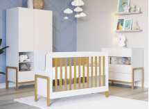 Lit bébé 60x120 ADAM Blanc/Chêne - 3