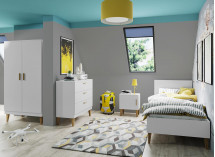 Commode 3 tiroirs DREAM  Blanc/Chêne - 6