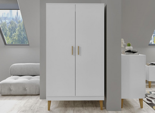 Armoire 2 portes DREAM Blanc/Chêne - 1