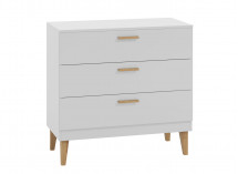 Commode 3 tiroirs DREAM Blanc/Chêne