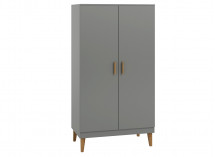 Armoire 2 portes DREAM Gris/Chêne
