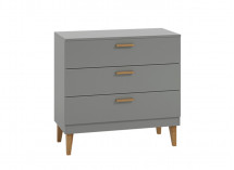 Commode 3 tiroirs DREAM Gris/Chêne