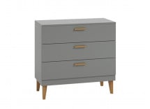 Commode 3 tiroirs DREAM Gris/Chêne