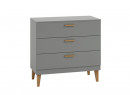Commode 3 tiroirs DREAM Gris/Chêne