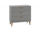Commode 3 tiroirs DREAM Gris/Chêne