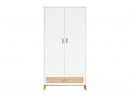 Armoire 2 portes 1 tiroir NAMI Blanc/Cèdre - 1