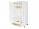 Armoire 2 portes 1 tiroir NAMI Blanc/Cèdre - 3