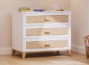 Commode 3 tiroirs NAMI Blanc/Cèdre  - 1