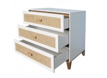Commode 3 tiroirs NAMI Blanc/Cèdre  - 4