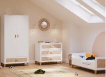 Commode 3 tiroirs NAMI Blanc/Cèdre  - 2