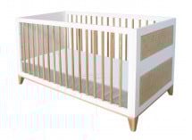 Lit bébé évolutif 70x140 NAMI Blanc/Cèdre - 3