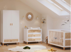 NAMI complete baby room with rattan caning - White