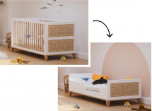Lit bébé et lit évolué NAMI Blanc et Cèdre