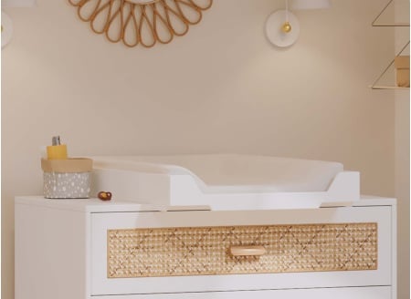 Plan à langer NAMI Blanc/Cèdre - 1