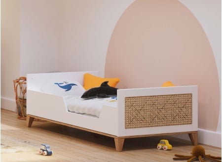 Lit évolué NAMI Blanc/Cèdre - 1