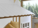 Lit cabane 90x200 2 fenêtres et toit BELLA Blanc/Bois-5