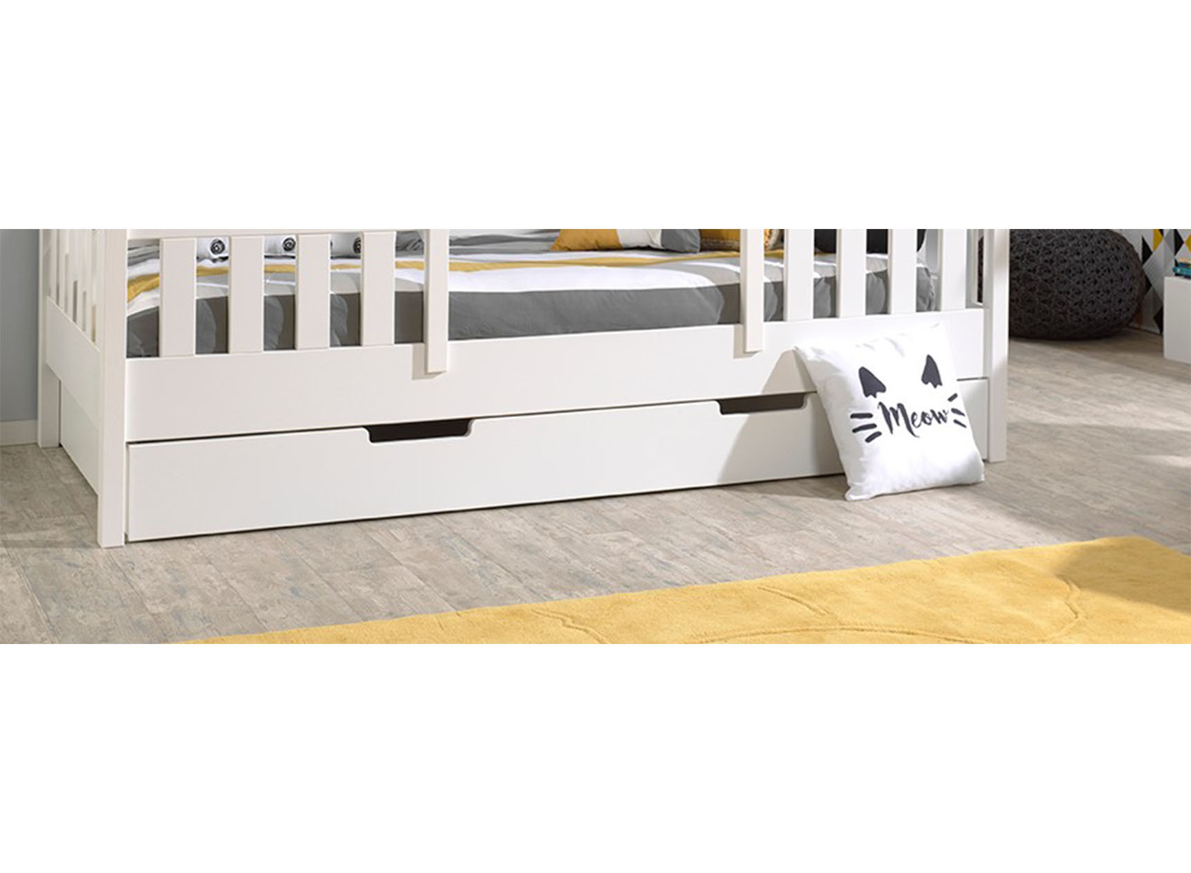 Tiroir pour lit cabane enfant 90x200 collection LYNN et BELLA Blanc