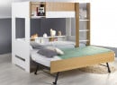 Lit superposé 3 places 90x190 MANLY Blanc/Chêne - 1