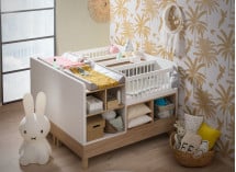 Lit bébé jumeaux évolutif WILLOW Blanc/Chêne  - 1