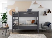 Lit superposé 90x190 ANGEL Ardoise + 2 matelas  - 1