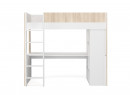 Lit mezzanine avec bureau BONDI Blanc/Bois  - 4