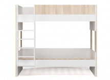 Lit superposé 90x190 BONDI Blanc/Bois - 4