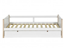 Lit gigogne banquette 90x190 TYKO Blanc/Pin - 5