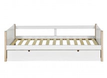 Lit gigogne banquette 90x190 TYKO Blanc/Pin - 5