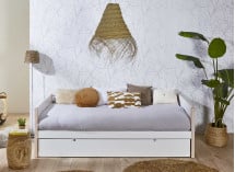 Lit gigogne banquette 90x190 TYKO Blanc/Pin - 2