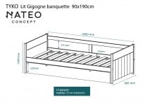 Lit gigogne banquette 90x190 TYKO - 6