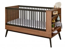 Lit bébé évolutif 70x140 VINTAGE Noyer - 2