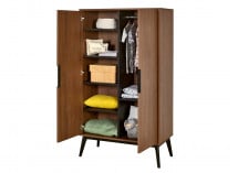 Armoire 2 portes VINTAGE Noyer - 4