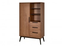 Armoire 1 porte 3 tiroirs VINTAGE Noyer - 5