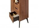 Armoire 1 porte 3 tiroirs VINTAGE Noyer - 4
