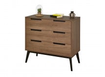 Commode 3 tiroirs VINTAGE Noyer