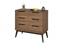 Commode 3 tiroirs VINTAGE Noyer