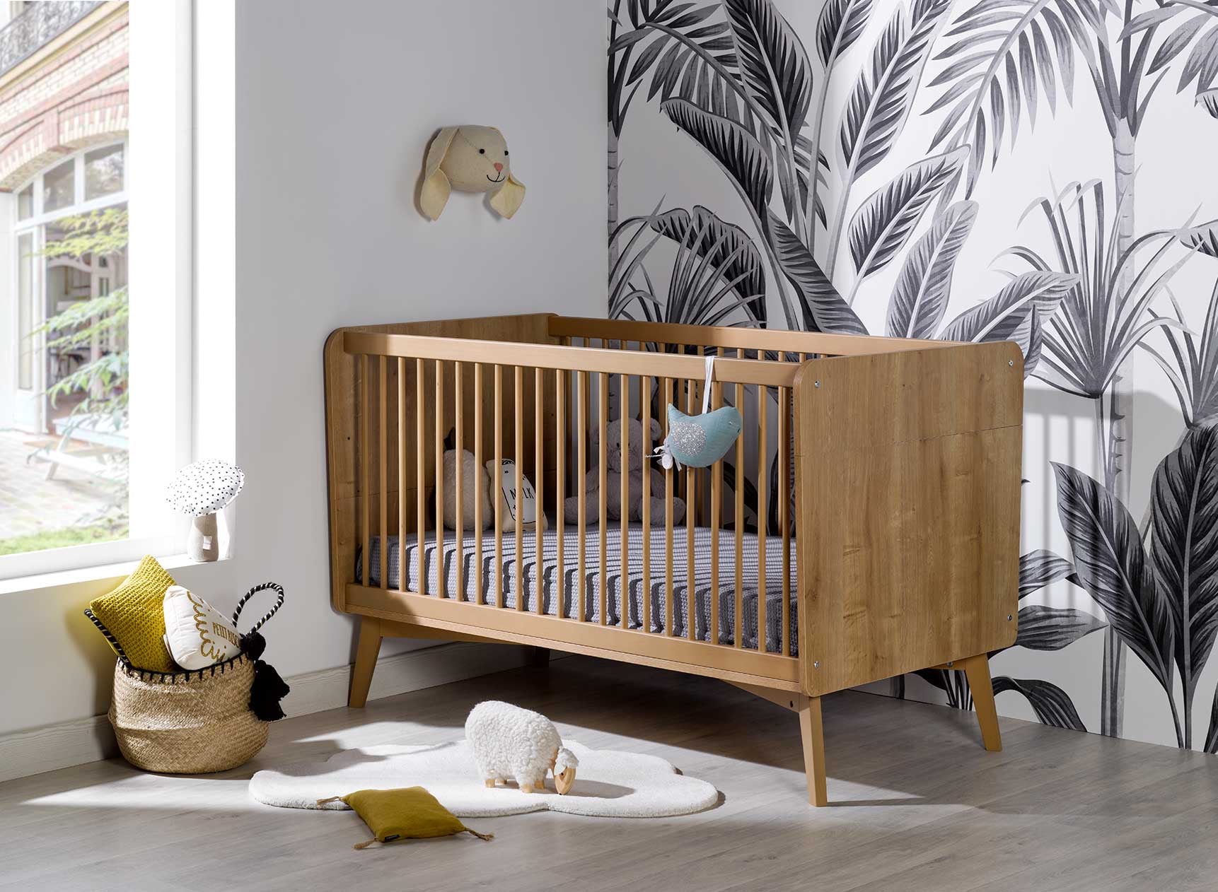 Lit bébé évolutif WOOD – Chêne Vintage Nateo Concept - 1