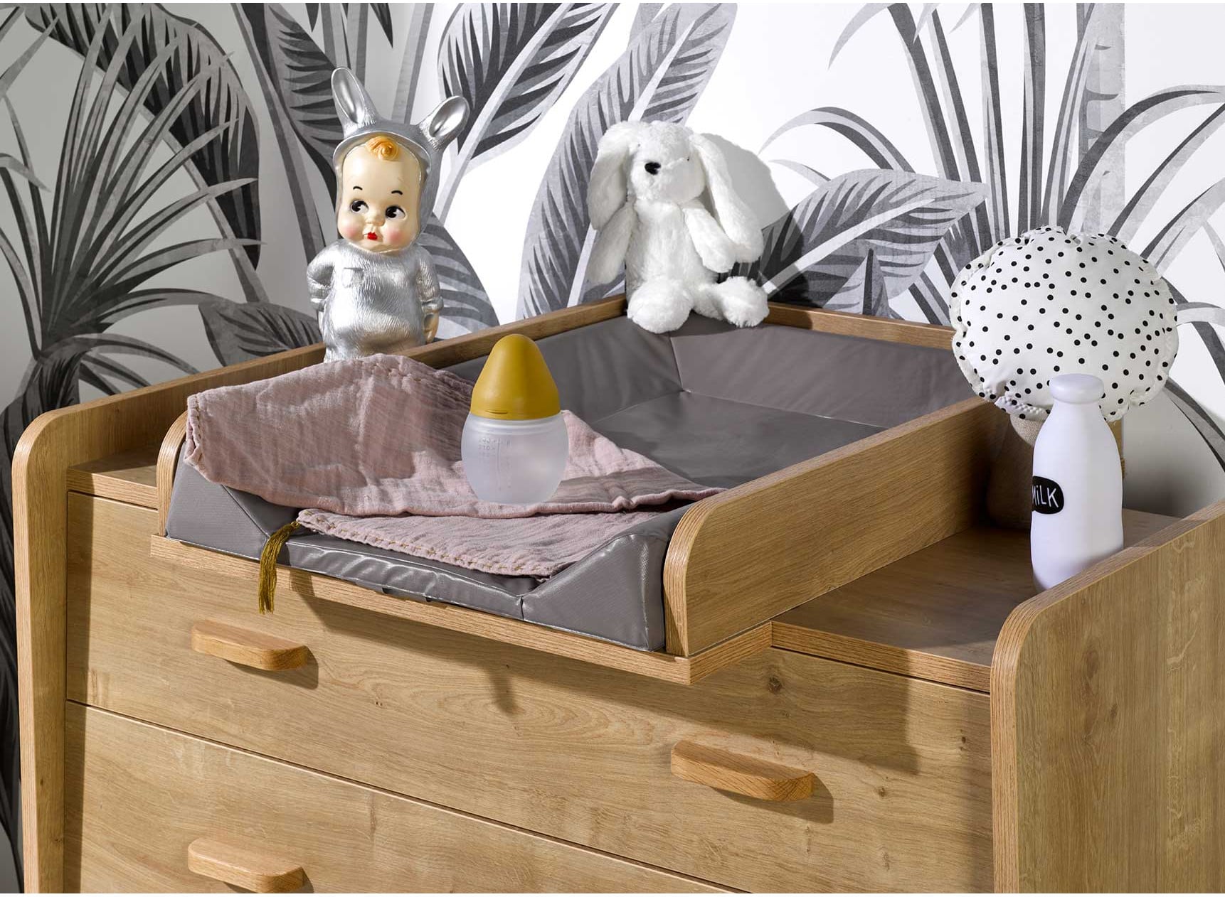 Plan à langer pour commode WOOD – Chêne Vintage Nateo Concept - 1
