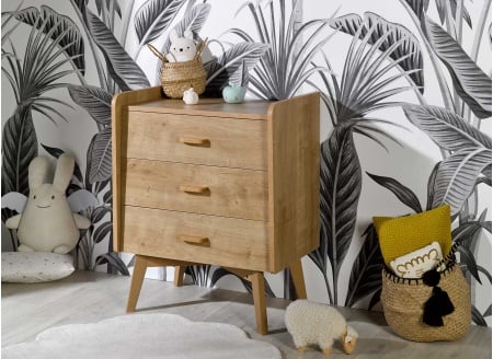 Petite commode 3 tiroirs WOOD – Chêne Vintage Nateo Concept - 1