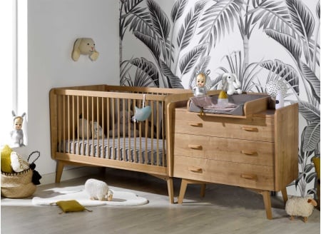 Chambre bébé complète WOOD - Chêne Vintage  - 1