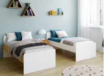 Lit superposé séparable 90x190 NOE Blanc/Chêne - 2