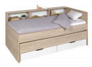 Lit gigogne 90x200 rangement OSLO Bois/Blanc - 7