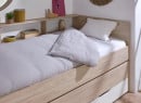 Lit gigogne 90x200 rangement OSLO Bois/Blanc - 4
