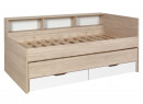 Lit gigogne 90x200 rangement OSLO Bois/Blanc - 8