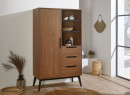 Armoire 1 porte 3 tiroirs VINTAGE Noyer - 1