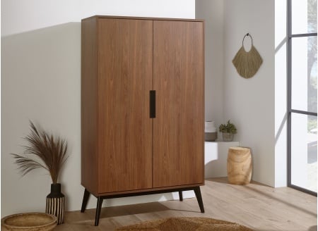 Armoire 2 portes VINTAGE Noyer - 1