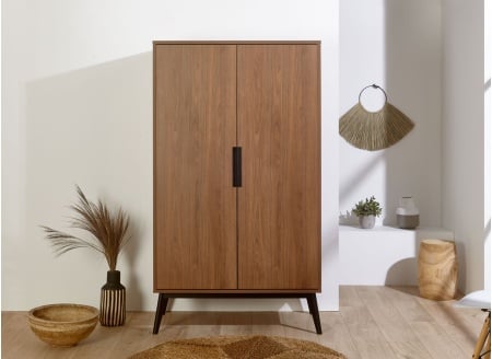 Armoire 2 portes VINTAGE Noyer - 2