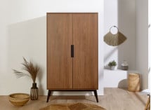 Armoire 2 portes VINTAGE Noyer - 2